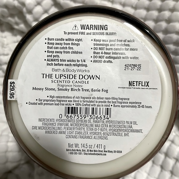 NEW-Bath & Body Works - Stranger Things The Upside Down 3 Wick Candle - Picture 3 of 4